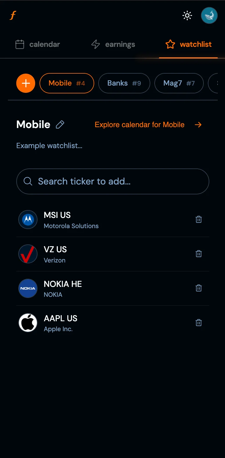 Watchlist - Create Watchlist